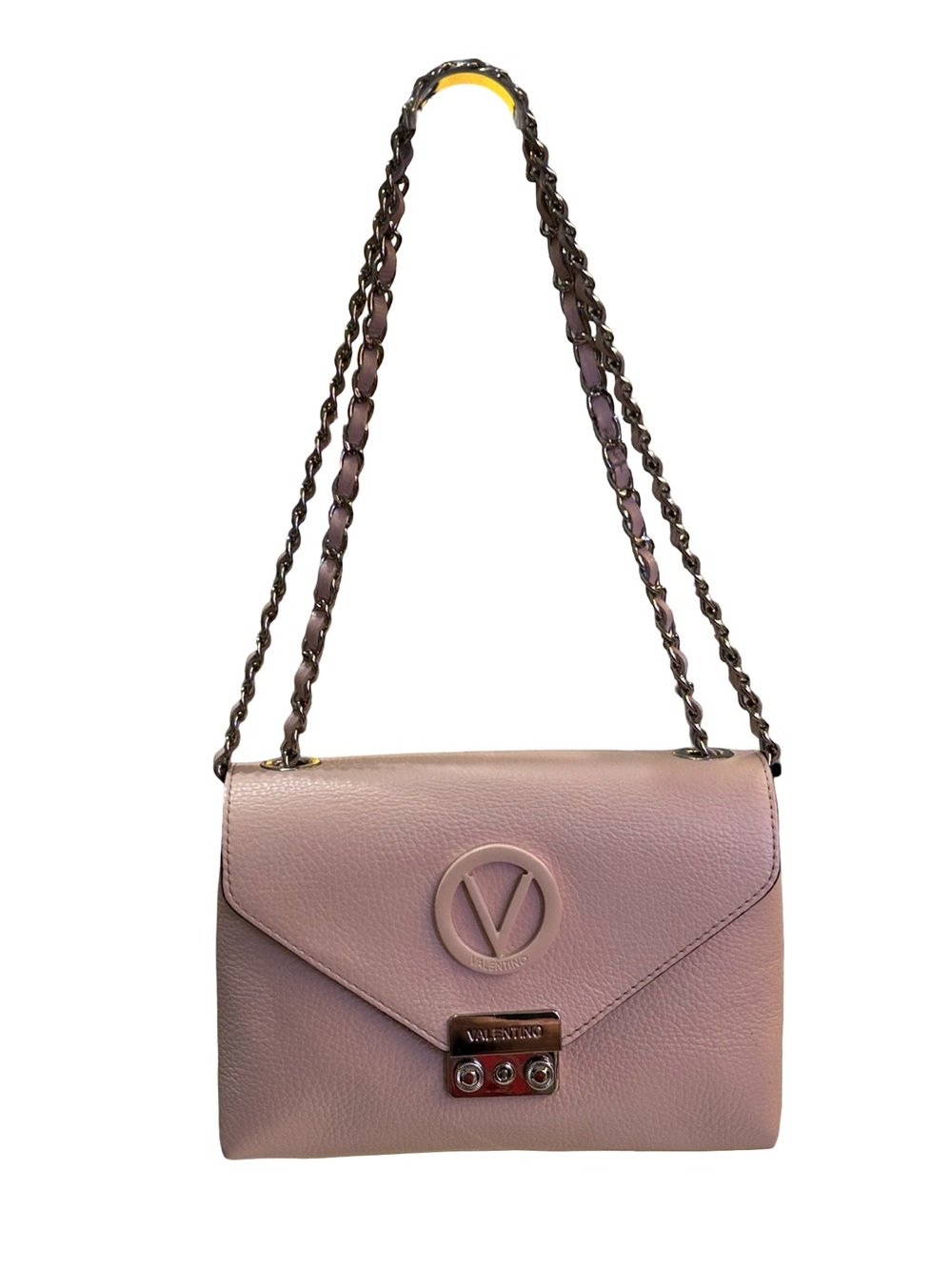 Valentino Pink Leather Chain-Handle Shoulder Bag